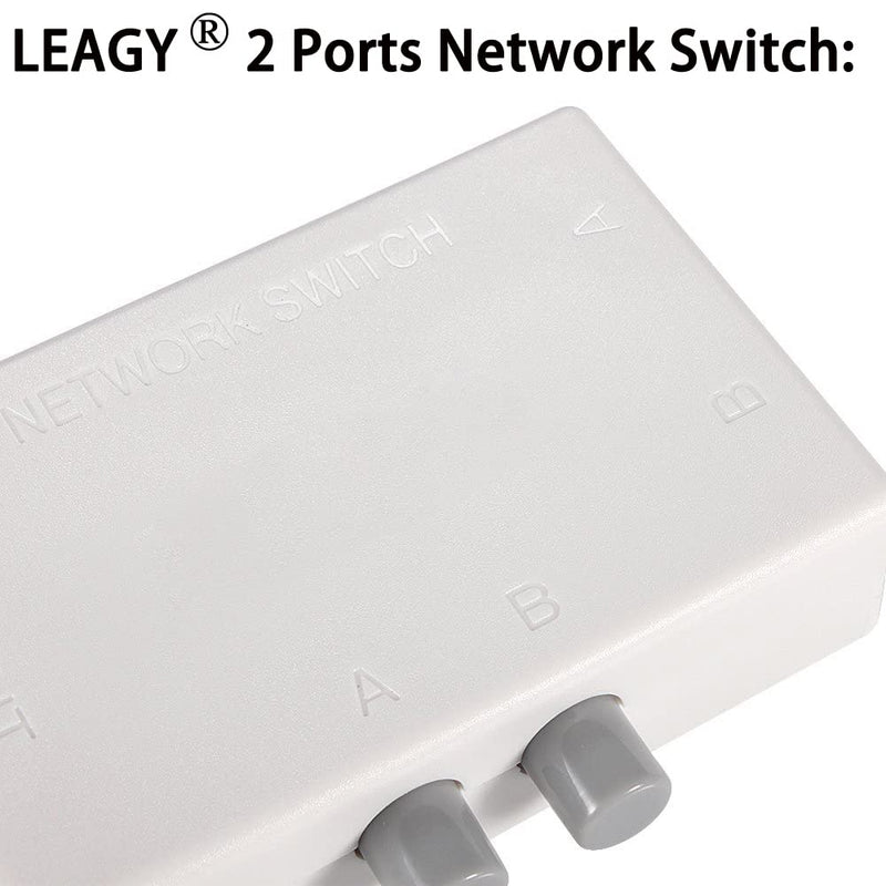 LEAGY 2 Ports Network Switch Splitter Selector Hub 2-in 1-Out or 1-in 2-Out 100M