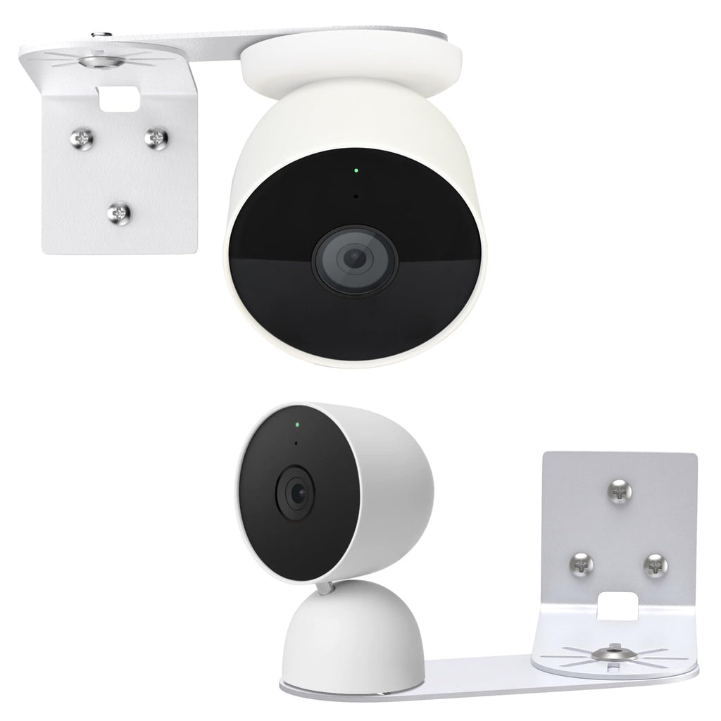 2Pack Metal Corner Wall Mount Compatible with Google Nest Cam Outdoor or Indoor/Battery or Wired-2nd Generation, 300° Rotation Adjustable Bracket with Better View Angles for Nest Camera