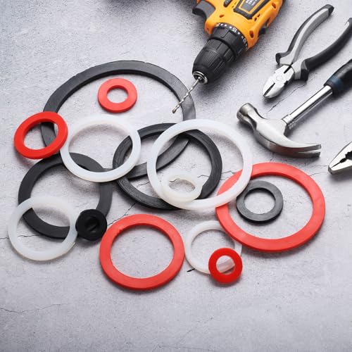uxcell 6 Pcs Solid Silicone Flat Washer DN100 4-13/16" OD x 4" ID x 1/4" Thickness Large Washers O Ring Sealing Gaskets, Industrial Flat Rubber Spacer, White