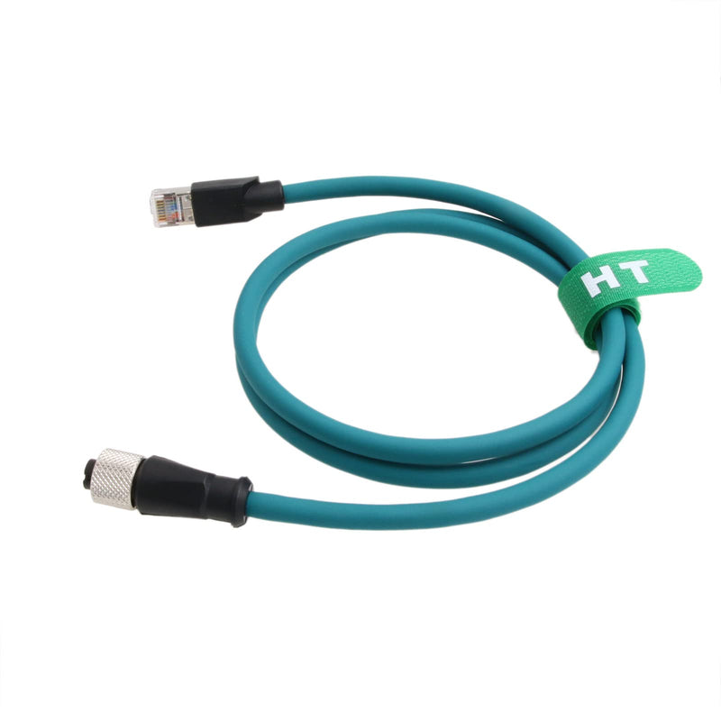Ethernet Cable M12 A-Code 8-pin Female to RJ45 for Turck Actuator Sensor Fieldbus Profibus Network Factory Automation Application Computer 1m 1 m