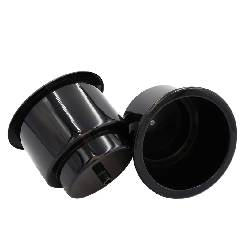 Yuanhe Black Plastic Cup Drink Holder Insert with Drain for Marine Boat RV Camper, 4PCS