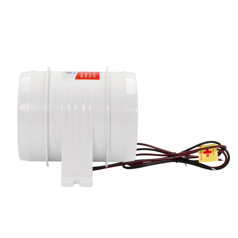 SEAFLO in-Line Marine Bilge Air Blowers- 12V, 3 or 4", 130-270 CFM Ultra-Quiet Operation 4 or 3 Inch for Yacht/Sailboat/Boat- ISO 8846, CE & RoHs Certified - 4-Year Warranty 4" 235 CFM