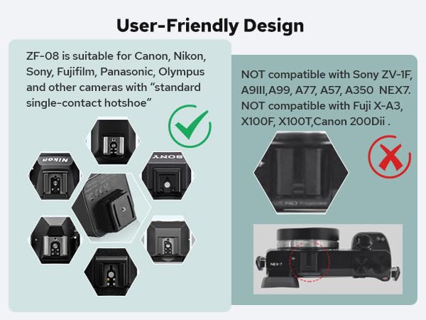 Zeniko ZF08 Aluminum Mini On‑Camera Flash for Canon Nikon Sony Fuji(Silver) | 440 Full-Power Mini Speedlite,Universal Hot Shoe, 470mAh Battery, CCT 6500K±200K, Travel Vlog Portrait Photography Accessory Silver