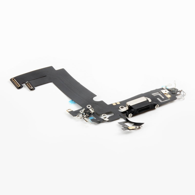 for iPhone 12 mini Lightning Charging Port Replacement Black Dock Connector Flex Cable Assembly with Waterproof Tape & Tool Kit A2176 A2398 A2400 A2399 (Black)