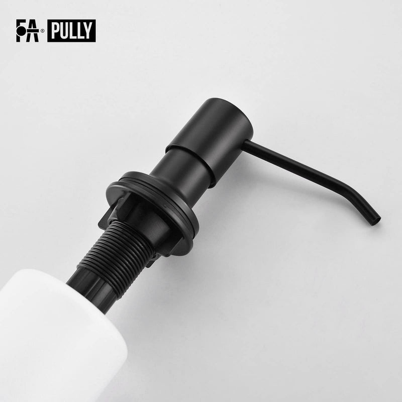 Fapully Built in Soap Dispenser,Stainless Steel 17OZ Dsih Soap Dispenser or Lotion for Kitchen Sink Matte Black