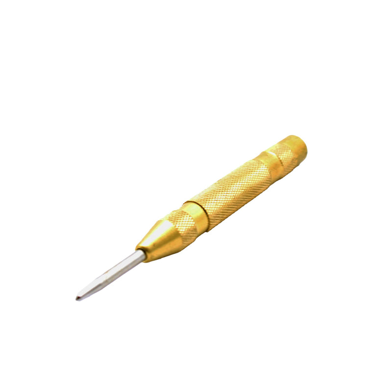 TEMO 5 pc Heavy Duty Automatic Center Punch, 5 Inch Premium Steel Spring Loaded Automatic Center Hole Punch for Metel, Plastics, Wood, Glass Count of 5