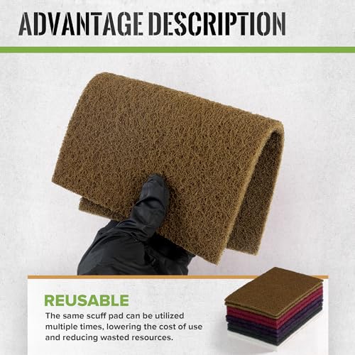 Scuff Pad 6” x 9” Scuff Pads,4 Each of Maroon&Grey&Gold&Purple&White,Scuff Pads for Paint Prep, Total 20PCS,Aluminum Oxide Abrasive Pads for Scuffing,Surface Adhesion Preparation,Cleaning 150-1200grit-Mix-20PCS
