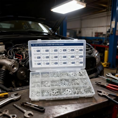 Washer Assortment Kit, 1400pcs Lock, Internal & External Tooth Washer Set