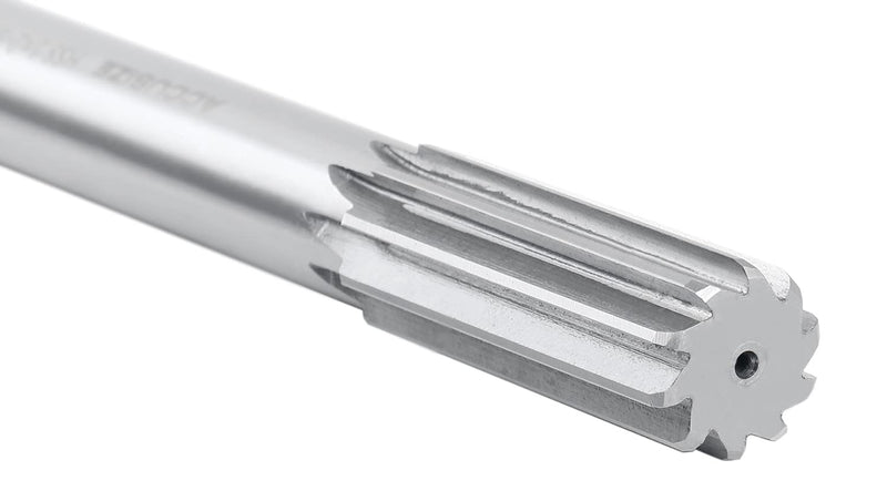 Accusize Industrial Tools 1'' H.S.S. M2 Straight Shank Straight Flute Chucking Reamer, Flute Length 2-3/4'', Oal 10-1/2'', 8 Flute, 5015-0285 | 1" HSS M2 Straight Shank Straight Flute Chucking Reamer, Flt Len 2-3/4", OAL 10-1/2", Right Hand Cut, 8 Flute