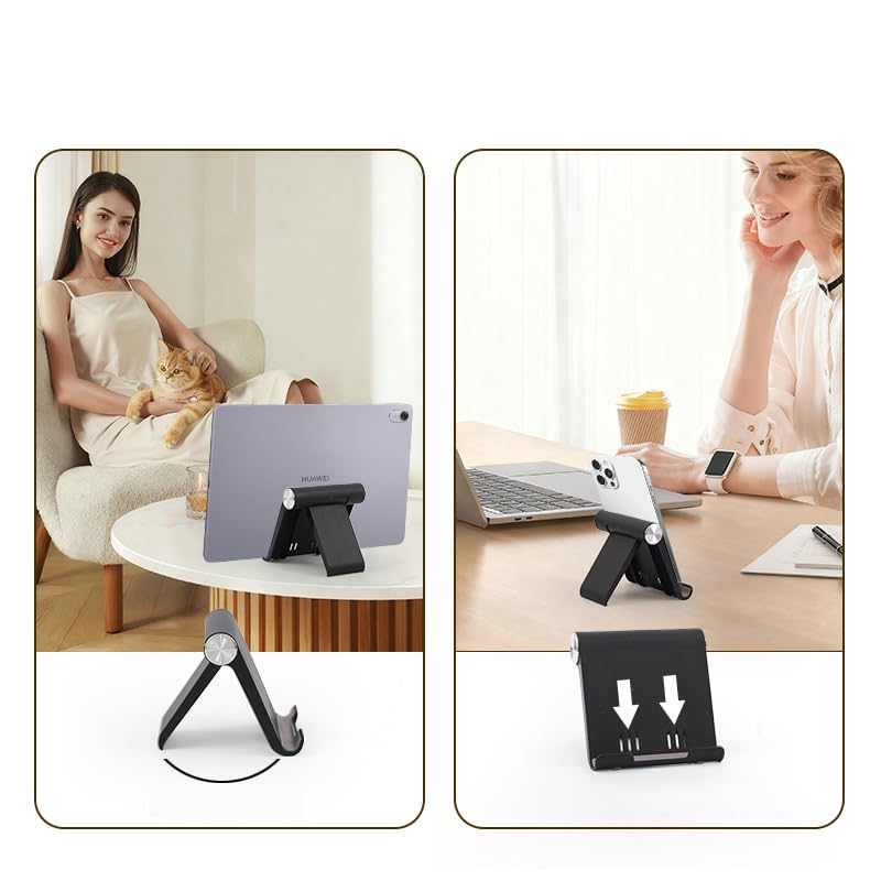 Black 1 PCS Portable Desk Support for Mini Tablets and Electronic Devices, Adjustable Viewing Base for Home and Office Black