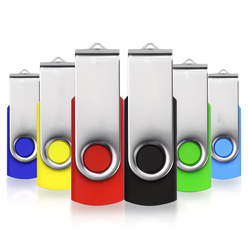 Flash Drive USB 2.0 10 Pack Swivel Blank Memory Stick Pnstaw Bulk Thumb Drive Pen Drives Jump Drive for Data Storage, File Sharing(10 Pack,Multi-Color) (10, 128, MB) 128 MB