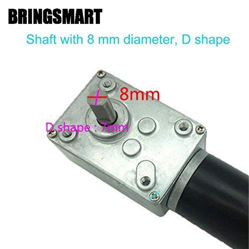 BRINGSMART 12V 160rpm DC Worm Gear Motor 10kg.cm Self-Locking Engine Reversed Mini Turbine Geared Motor for DIY Robot Rotating Table Door Lock Curtain Machine (12V 160rpm) 1