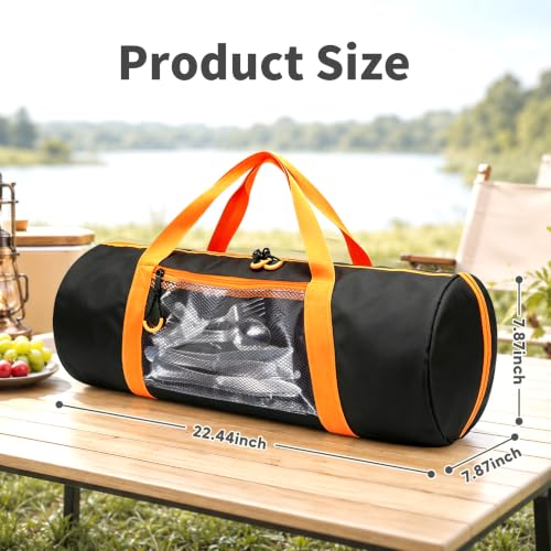 22'' Grill Tool Storage Bag with Inner Divider, BBQ Tool Storage Black