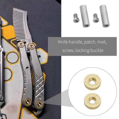 10Pcs M4 Handle Screws Nuts Handle Bolt Rivets Screw Stainless Steel Shaft Rivets for Tactical Driving Kni-VES Total Lenght 17mm, HP662-AW