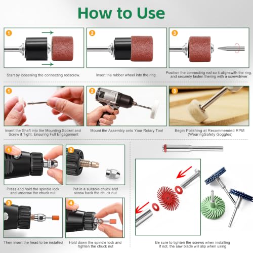 185PCS Dremel Polishing Kit-Buffing & Rotary Tool Accessories Metal 10 Styles-185pcs