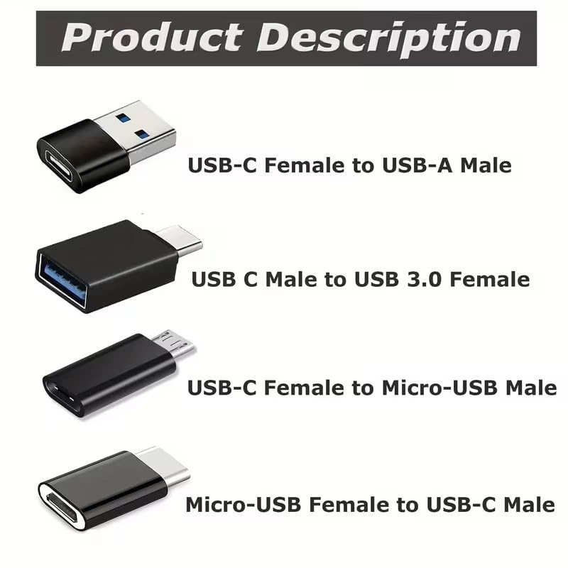 8pcs USB to USB C Adapter OTG USB Type C Female to USB Adapter Converter Connector for Laptop Car Smartphone Headphone Mic PC (8pcs) 8pcs