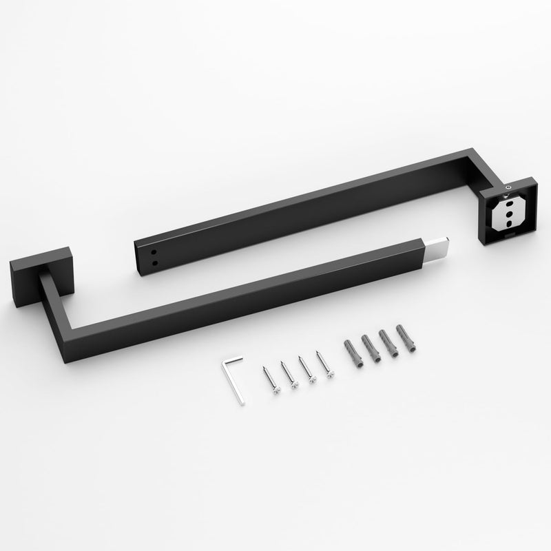 HITSLAM Bath Towel Bar, 18 Inch Towel Rack for Bathroom Wall Mounted, SUS304 Stainless Steel Towel Holder with Hardware Accessories, Matte Black 18 Inch (Total Length 19.6 Inch)