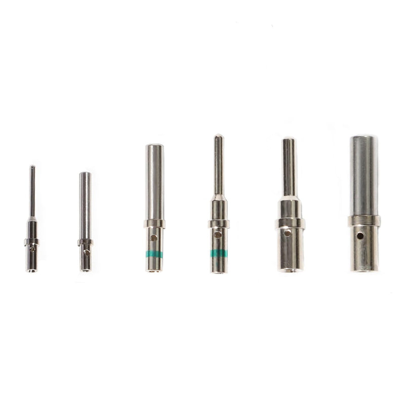 Deutsch Solid Contact Kit Barrel Style Contacts Size 12 16 20 Male Female Terminals DT Series Pin Stainless Steel Crimp Solid Female Male Terminal Set Solid Contacts Socket Connector Wire Blue