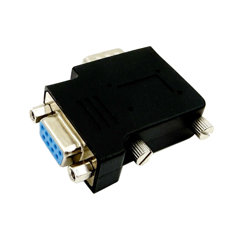 Seadream RS232 DB9 Pin Male to Female 90 Degree Angled Coupler Adapter Connector, Black, 2 Pack (Left Angled) Left Angled