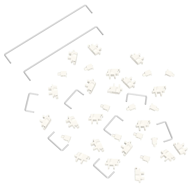  [AUSTRALIA] - DUROCK Plate Mount Stabilizer V3, Innovative Pre-Clipped Stem for Minimum Wire Wobble 2U 6.25U 7U Keyboard Stabilizers (V3 Cream Silver 100% Kit) V3 Plate Cream Silver