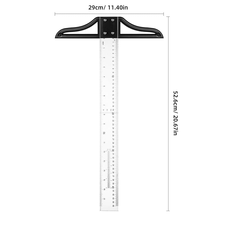 Totority 20.47 Inch T Square Ruler T Marking Ruler for Drafting Woodworking Engineering and Architecture Lightweight Acrylic Measuring Tool for Precision Layout and Carpentry