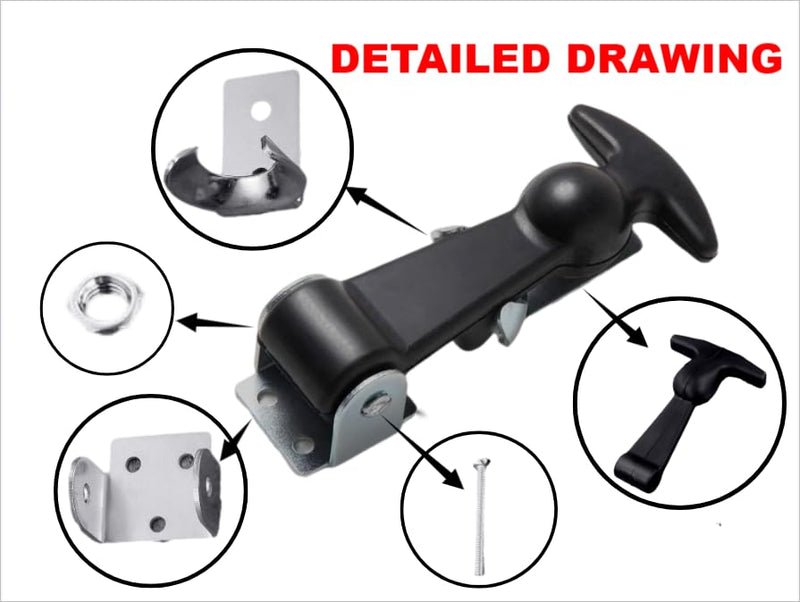 4-Pack Heavy-Duty Rubber Latches for RV Battery Boxes, Toolboxes, Tool Sheds, Utility Sheds & Pet Houses - Shockproof, Corrosion-Resistant & Easy to Install