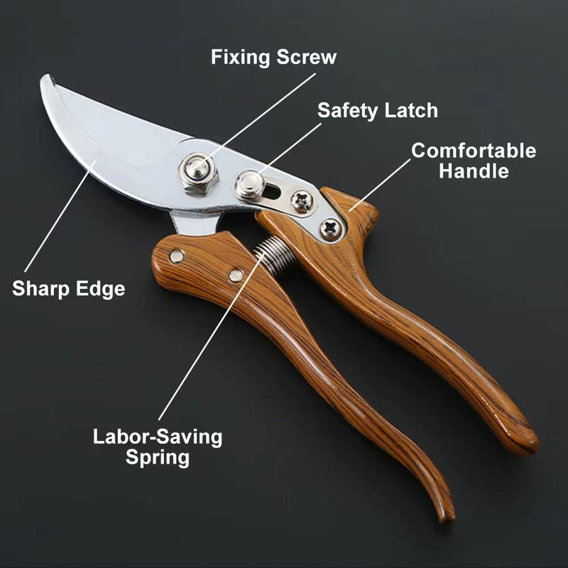 Garden shears, SK5 stainless steel plant shears, sharp garden shears, For pruning branches,shrubs and vines, Professional garden shears