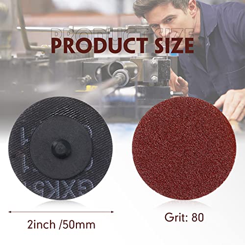 Newwiee 150 Pcs Sanding Disc 2 Inch 60 80 100 120 Grit Die Grinder Convenient Surface Finishing Sanding Disc Fine Medium Coarse Sandpaper for Surface Strip Grind Polish Burr Finish Rust (80 Grit) 80 Grit