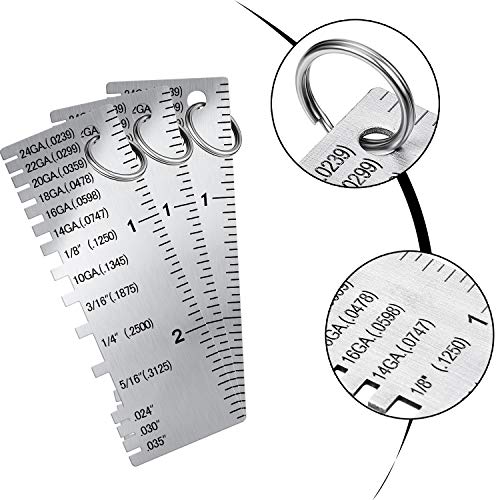 Weewooday 12 Pcs Metal Thickness Gauge Tool Welding Stainless Steel Sheet Square