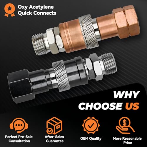 Inlet Connector CGA-580 Nut & 3" Nipple and Torch Quick Connects sets
