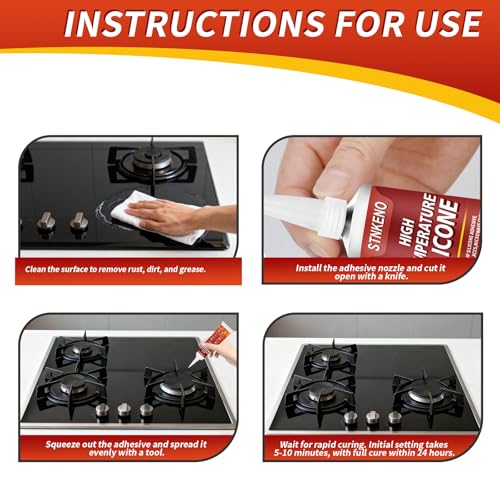 High Temp Silicone Sealant, 3.53 Oz High Temperature Adhesive