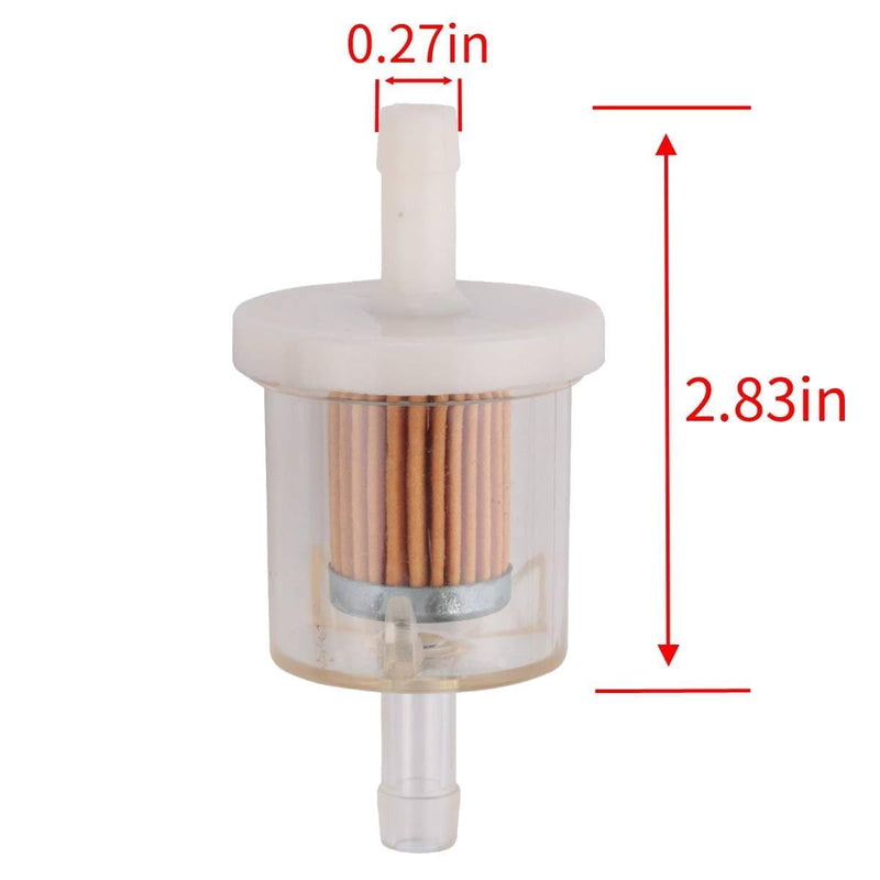 49019-0027 Fuel Filter for Brigs and Straton 691035 493629 84001895 5065 Replace for Kawasaki 49019-7001 49019-7005 49019-0014 1/4" Inline Fuel Filter Lawn Mower 2hp 17.5hp 27hp 35hp Engines