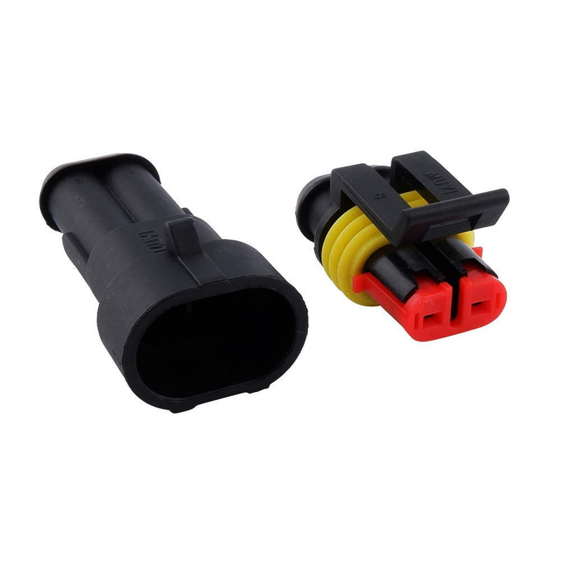 MUYI 10 Kit 2 Pin Way Waterproof Electrical Connector 1.5mm Series Terminals Water Resistend 2 pins