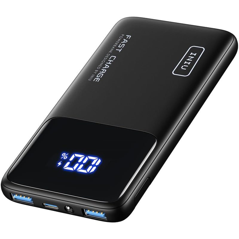 INIU Portable Charger, Slimmest Fast Charging 10000mAh USB C in/Out Power Bank, 22.5W PD3.0 QC4+ Battery Pack, Portable Phone Charger for iPhone 15 14 13 12 11 Pro Samsung S22 S21 Google AirPods iPad Black2