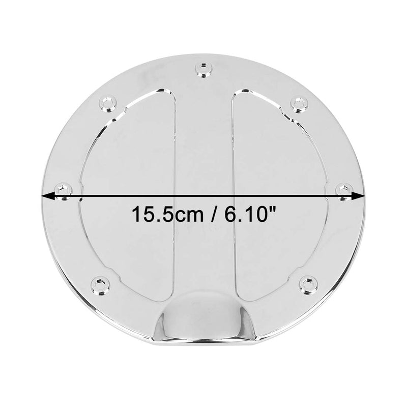 X AUTOHAUX Silver Tone Car Gas Tank Cap Fuel Filler Door Cover for Ford F150 2009-2014