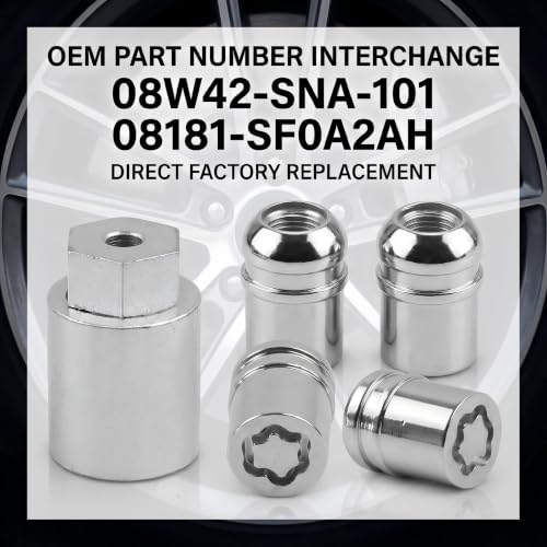 Alloy Wheel Lock Lug Nuts Compatible with Honda 08W42-SNA-101