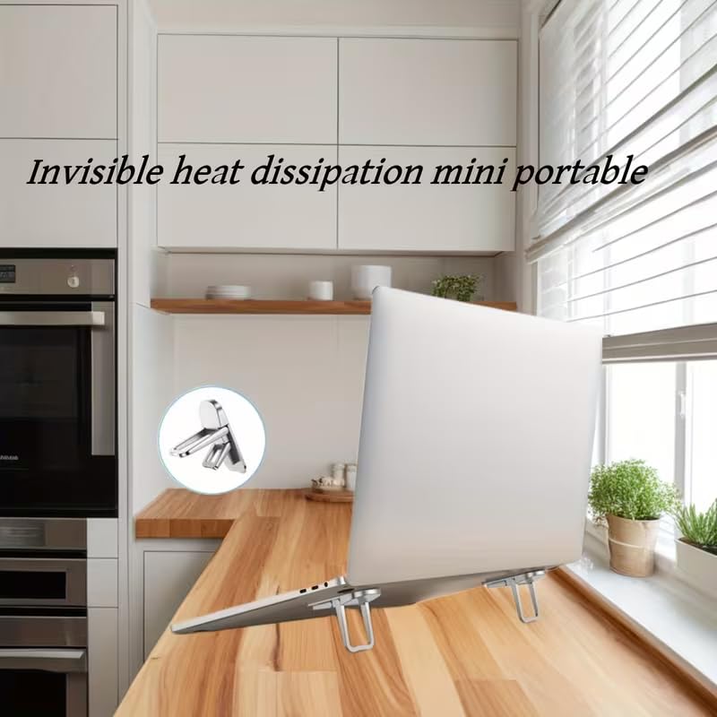 Laptop Stand Two Speed Adjustable Foldable Portable Elevated Compact Computer Riser for Home Office Travel Improves Airflow, 2pcs