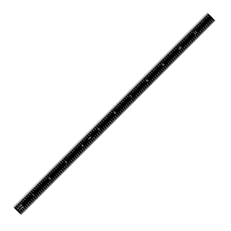 PEC Tools Stainless Steel Ruler Set (6"+12"), High-Contrast Machinist Ruler with Markings 1/32", 1/64", 1/50" and 1/100", Made in USA Black Chrome-Flexible 6"+12"