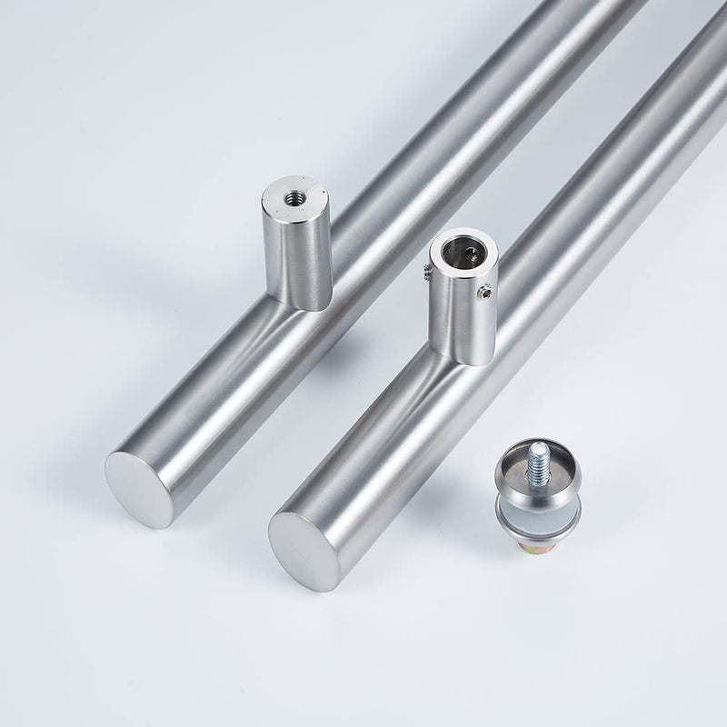 12inch/Thick 1.2mm/304 Push Pull Door Handle Solid Standoffs Heavy-Duty Commerial Grade-304 Stainless Steel Door Pull for Pulling and Pushing Sliding,Barn Glass and Shower Doors 12 Inch Silver