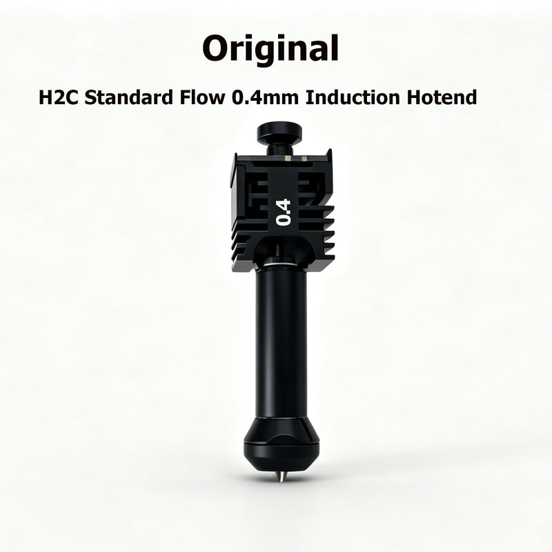 Original Bamboo H2C Induction Hotend 0.4mm Standard Flow Hardened Steel – 0.4mm Sweet Spot for Sharp Details & Practical Print Speeds – Right Side Hotend for Bambu Lab H2C – Vortek System Compatible 0.4mm Standard Flow Hotend