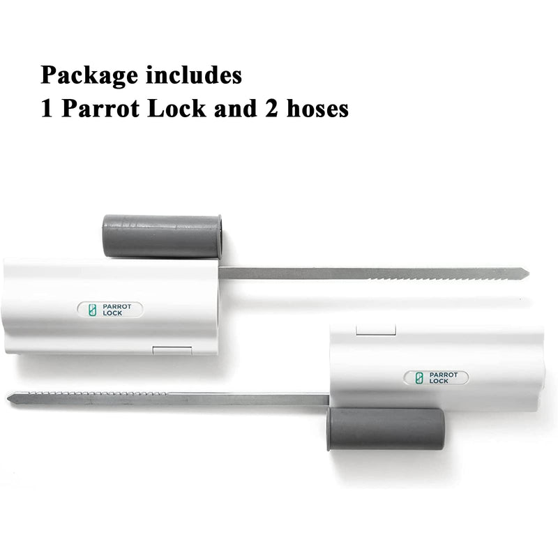 French Patio Door Security Lock for Straight Double Hinged Swing Door Levers, Only Works with 2 Horizontal Handles, No Key Required
