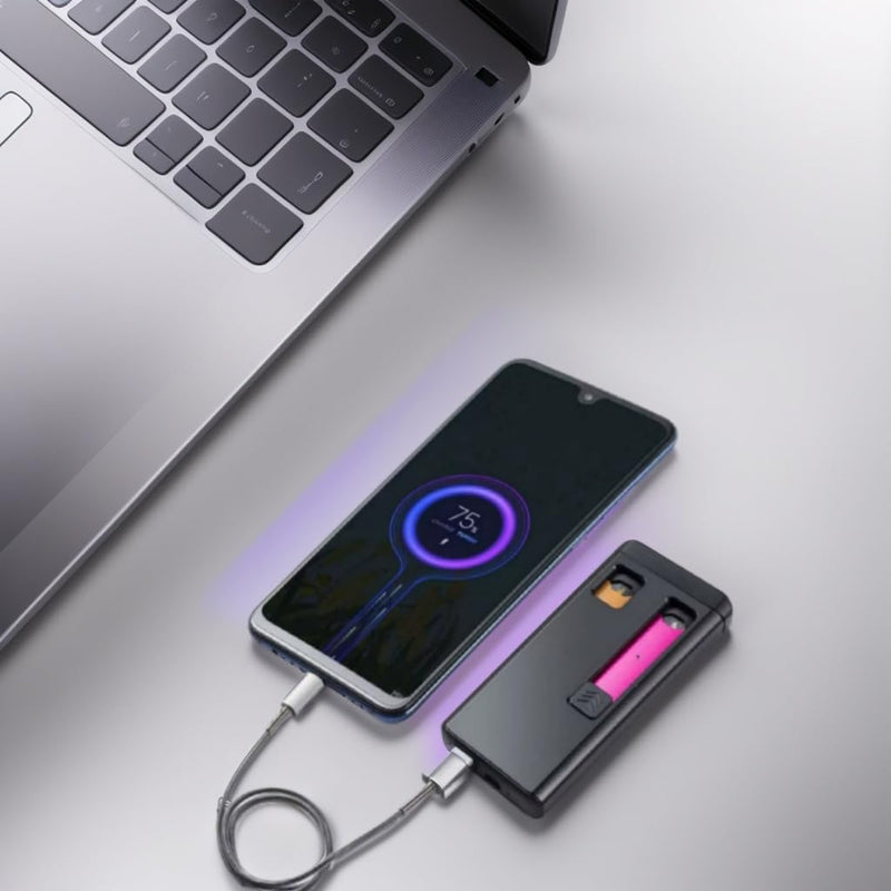 Charging Case, 2 in 1 Portable Charger with Magenetic Holder, Charging Device/Power Bank, 2 Magnetic Storage Spaces(Case only)