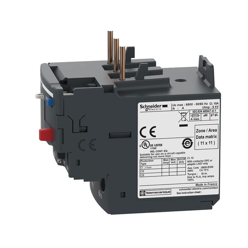 Schneider Electric DPER21 Easy TeSys Thermal Overload Relay with Manual/Automatic Reset, Screw Clamp Terminals | Used with Air Conditioner, Heat Pump, HVAC, AC Compressor and More, 12-18Amps 12-18A