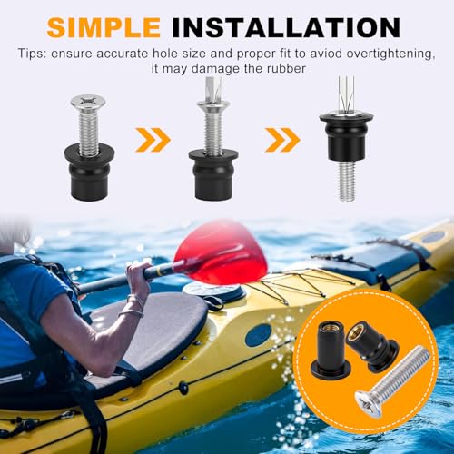 30Pairs Rubber Well Nuts M4 M5 M6 with Brass Insert for Kayak