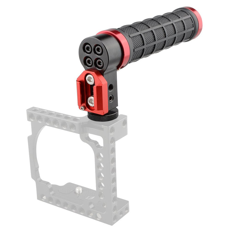 CAMVATE Top Handle Grip Mounts to Camera's Hot Shoe for Cinema Camera(Rubber Grip,Red)