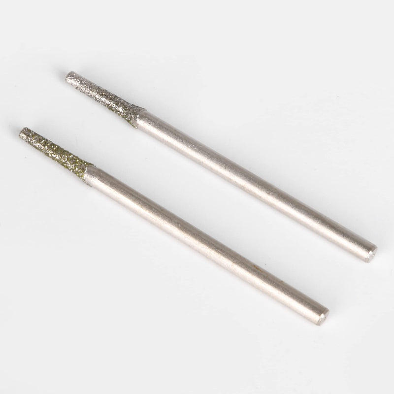 1.5mm Silver Diamond Burrs Drill Bits Hole Tools for Jewelry Shell Pack of 100