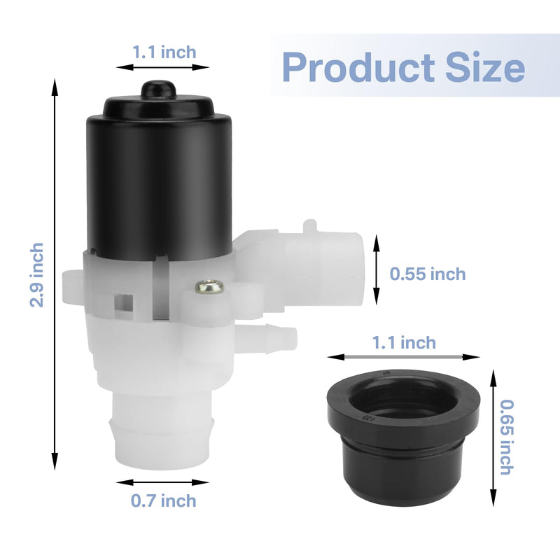 Truck Windshield Wiper Washer Fluid Pump 104307 HLK7046 Replacement for Kenworth T680 T880 and Peterbilt 320 330 335 340 357 362 365 367 378 382 384 385 386 387 388 389 579 （2 PC） 2PCS