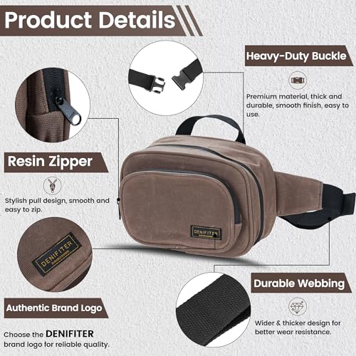 Fanny Pack,Tool Bag & Multifunctional Operation Tool Waist Bag with 2 Compartments,Adjustable Belt Smooth Zipper(9.5" x 3.5" x 6.5"| Grey)
