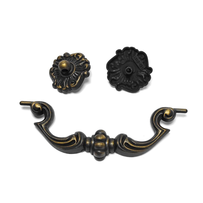 4-Pack 4.5" C-C Bail Drawer Pull Drop Dresser Pull Antique Brass Swing Drawer Handle Vintage Style 4 1/2" 115 mm Centers (4,Antique Brass)