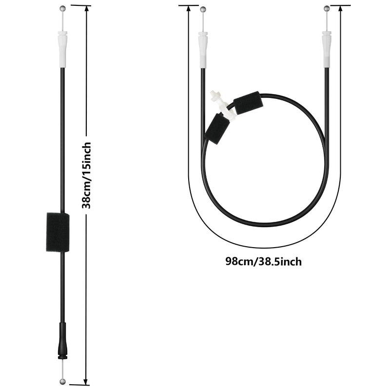 Rear Door Latch Release Cable Left Driver Side, Compatible with Ford E-150 E-250 E-350 E-450 Club Wagon Super Duty, Replaces 8C2Z15431A03A, 6C2Z1543286AA Rear Left & Upper